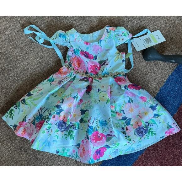 NWT Rare Editions Floral Embellished Dress - 4T $74 - Picture 2 of 6